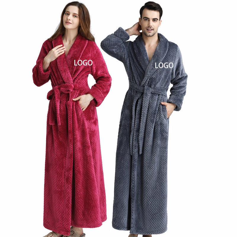High Quality Breathable Women Men Fannel Warm Plush Robes