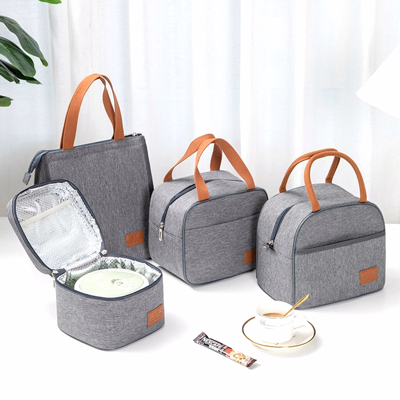 Oxford Insulated Lunch Bag Shoulder Girdle Gray