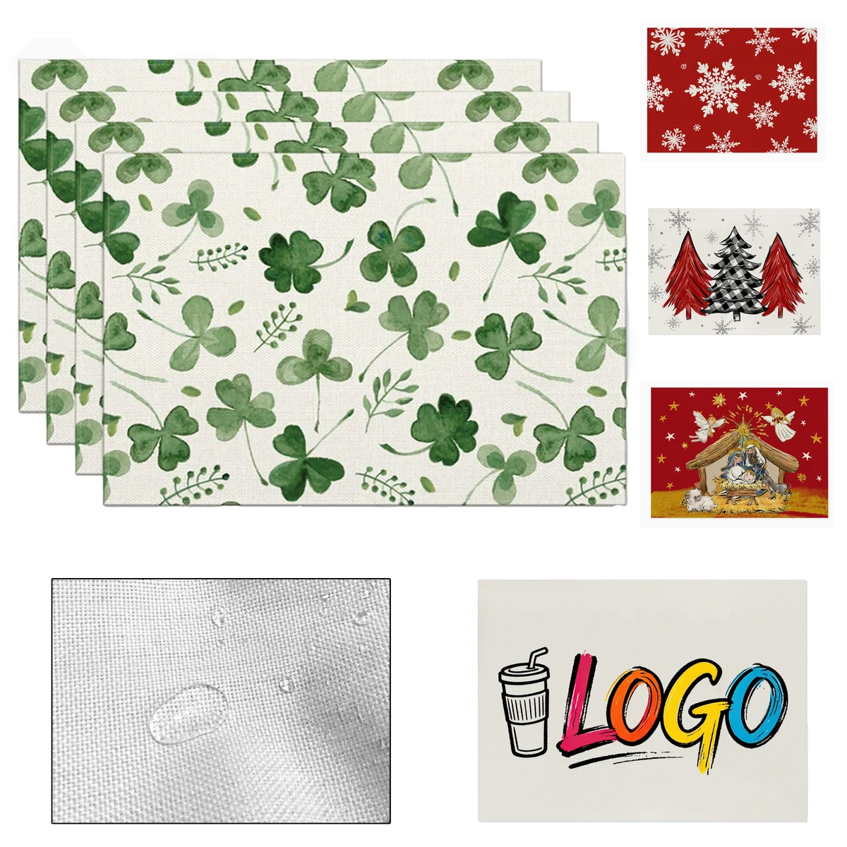 Full-color Printed Waterproof Linen Placemat 1