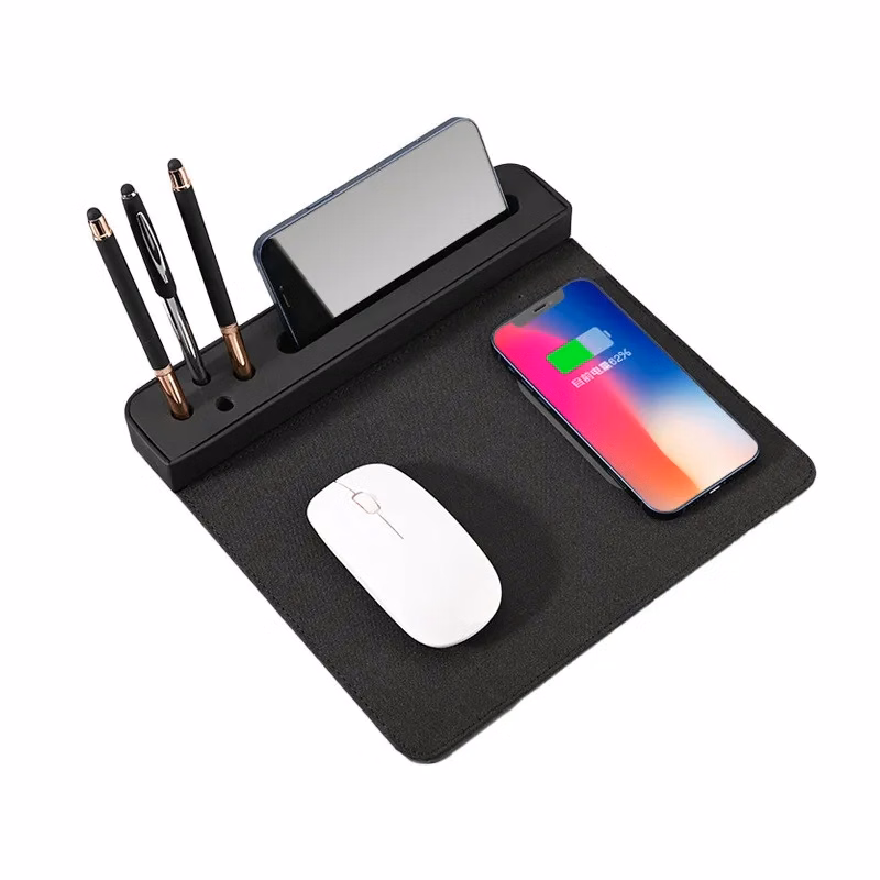 Fast Wireless Charger Mousepad With Pen Holder