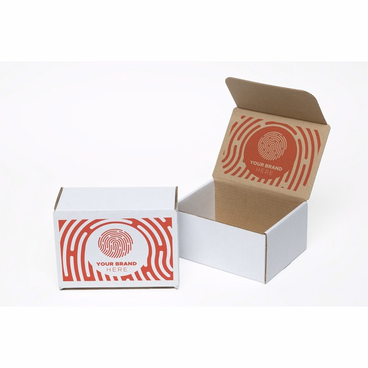 One Color White Display Mailer Box w/2 Sided Imprint (8" x 6" x 4")