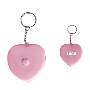 Charming Heart Shaped Tape Ruler Keychain