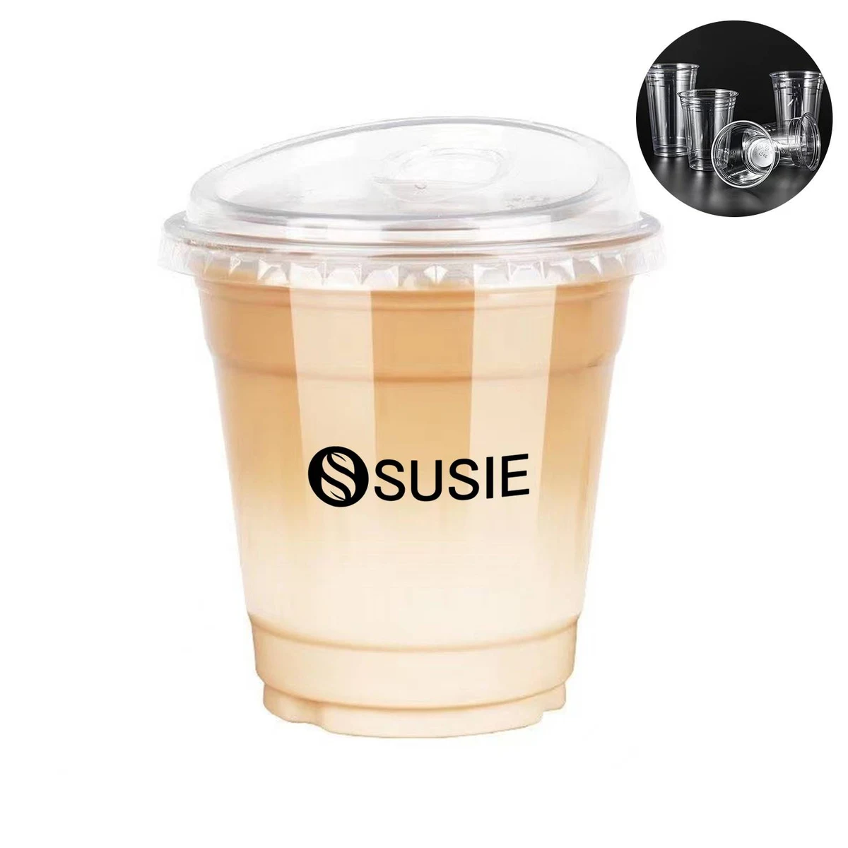 Custom Clear Disposable Plastic Cup with Lid 1