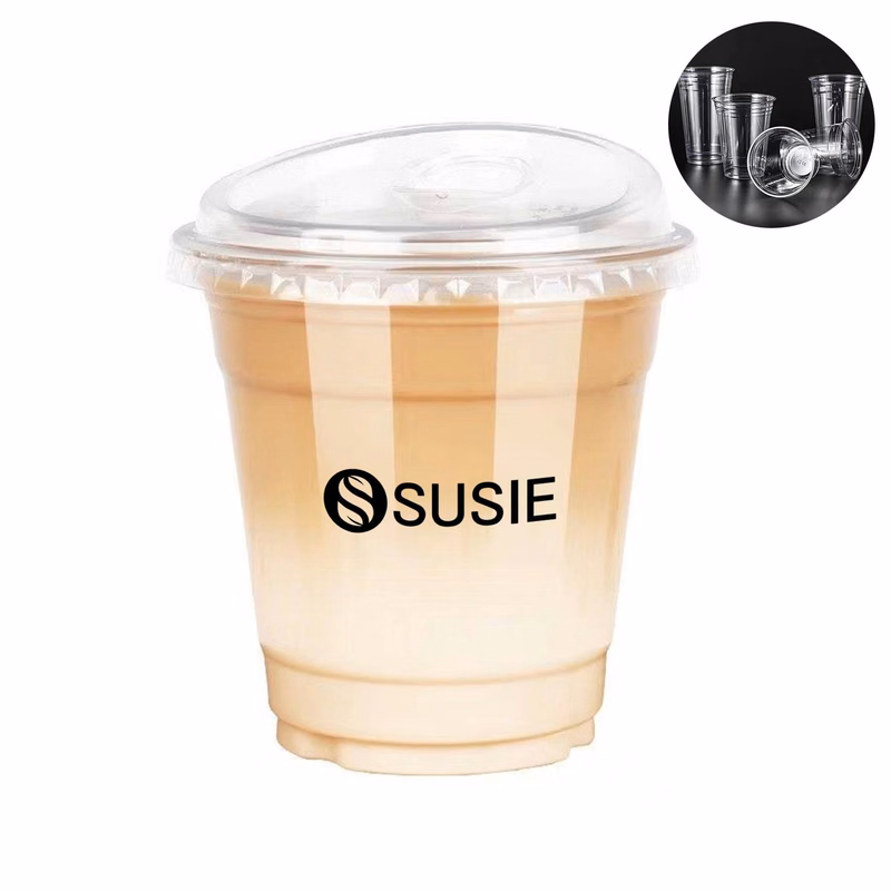 Custom Clear Disposable Plastic Cup with Lid