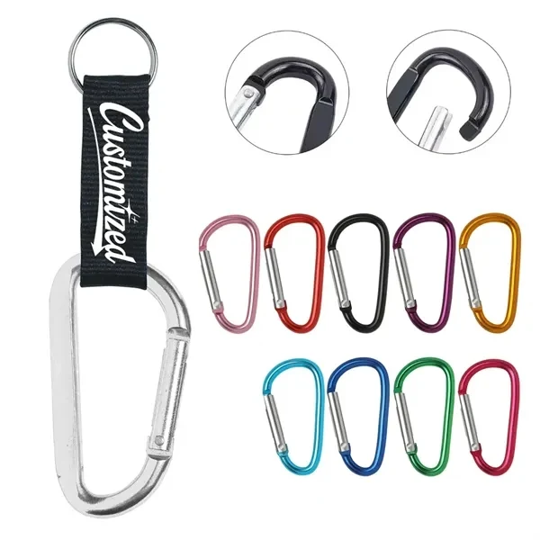 Custom Aluminum Carabiner Keychain with Nylon Strap — Outdoor Gear Accessory 1