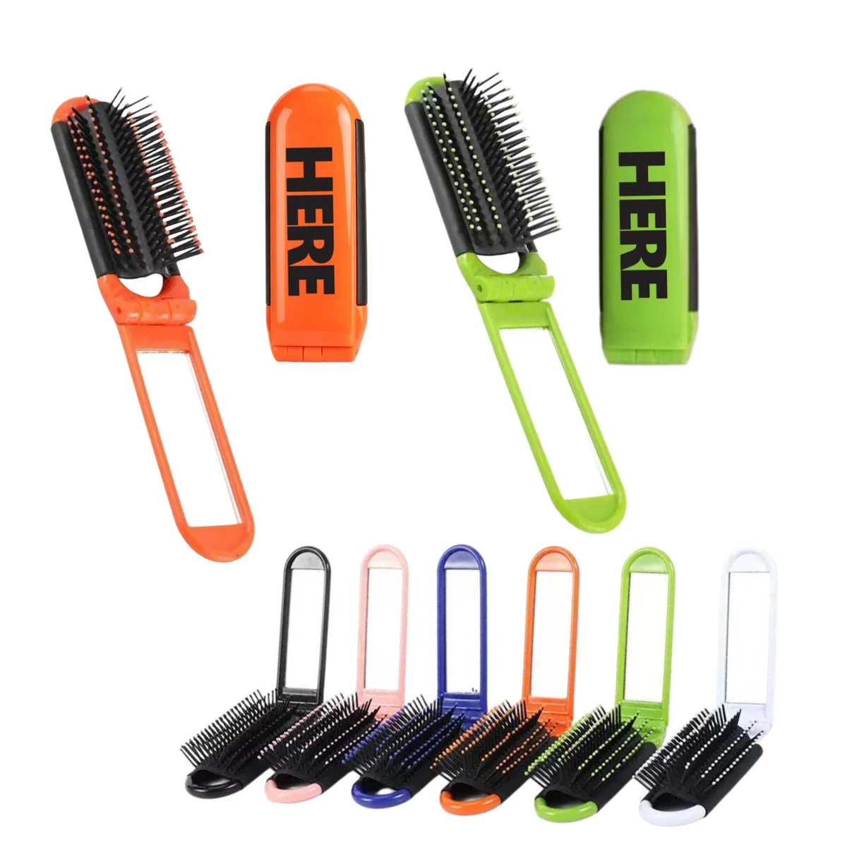 Foldable Hair Comb With Built-in Mirror 1