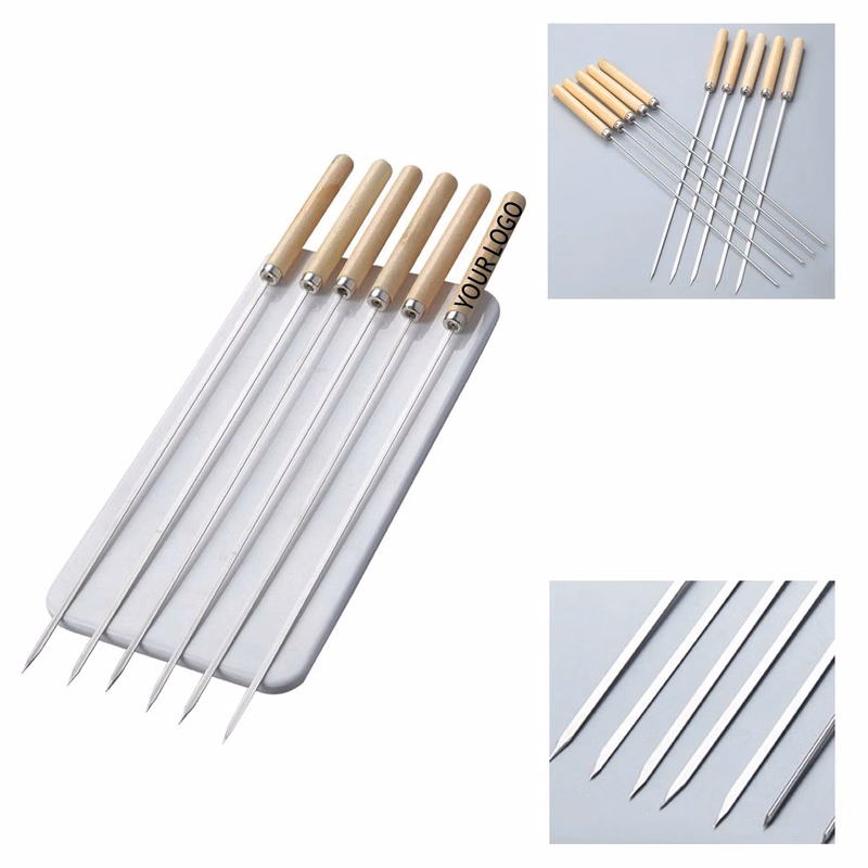 Flat Stainless Steel Skewer for BBQ Grilling