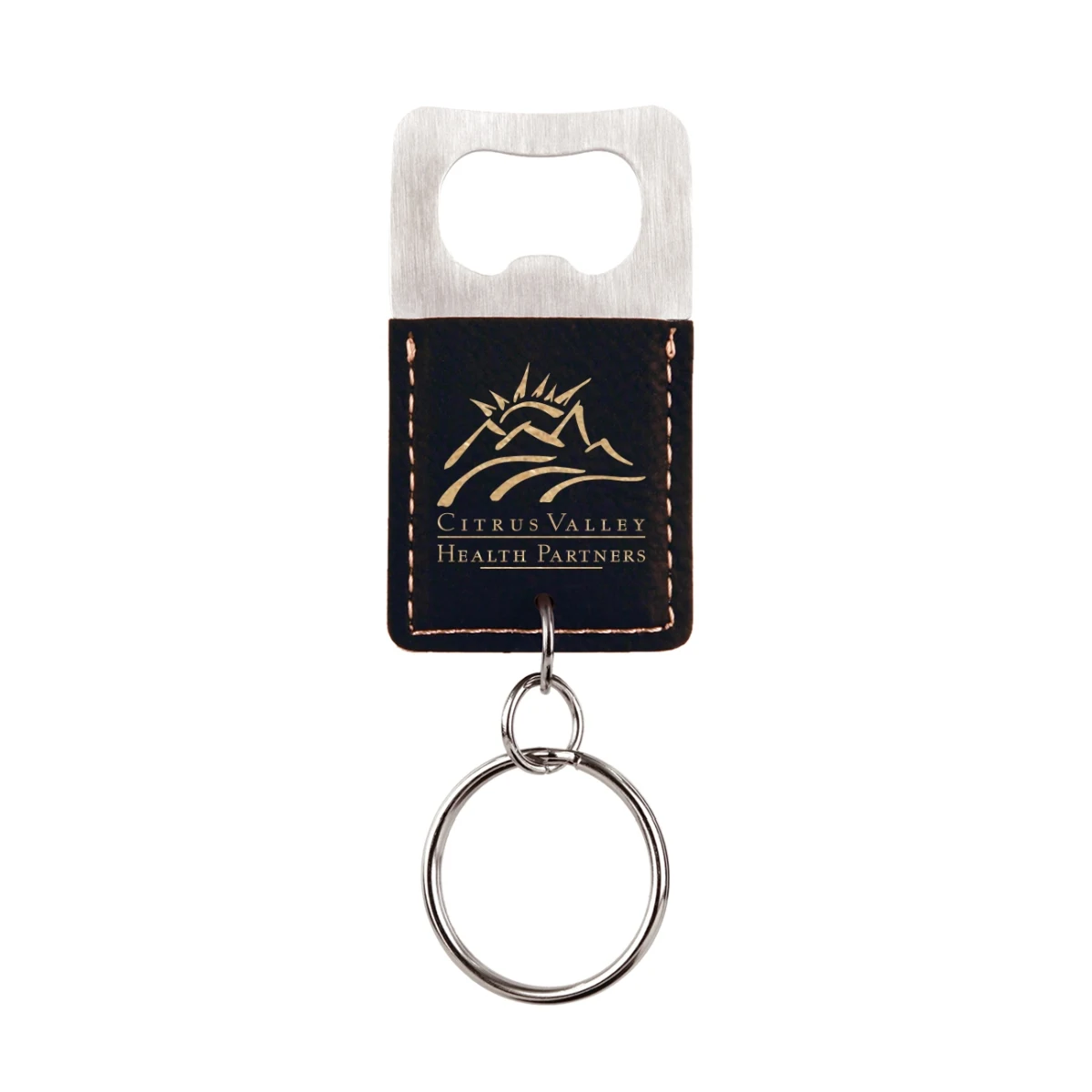 Laser Engraved Leatherette Key Tag with Bottle Opener Rectangle (2.75"x1.5") 1