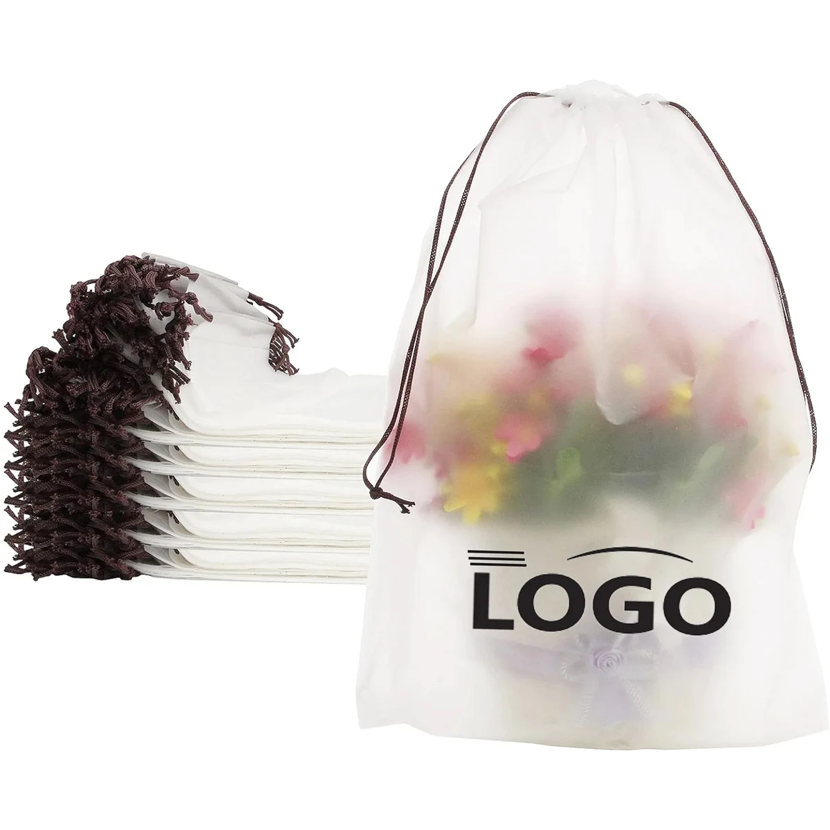 PEVA Clear Frosted Drawstring Storage Bag 1