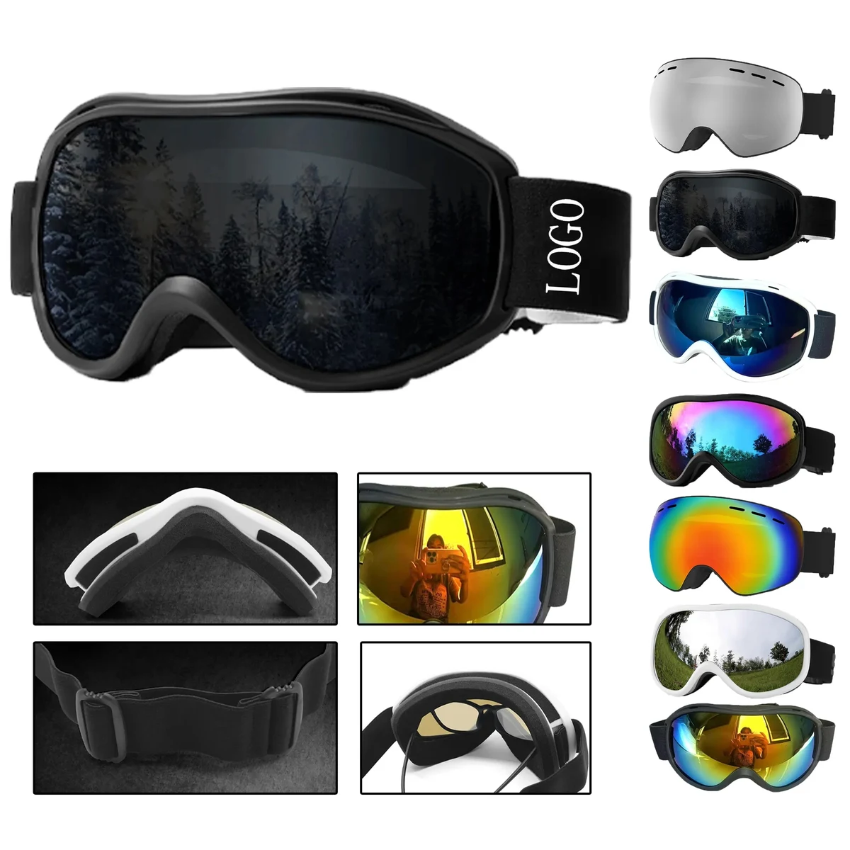 Spherical Double Layer Anti Fog Ski Goggles 1
