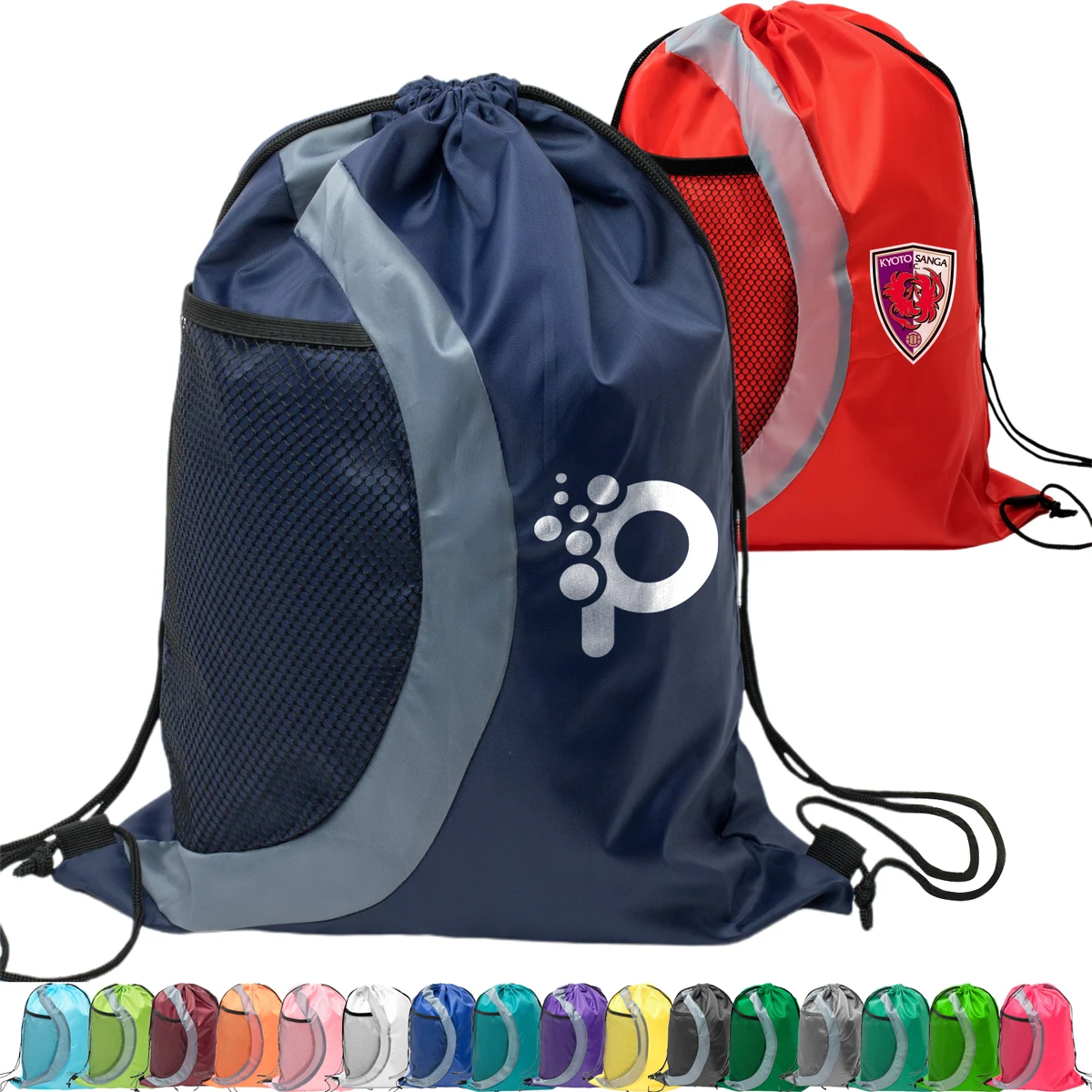 Heavy Duty Drawstring Cinch Up Side Mesh Pocket Backpack (15" x 18") 1
