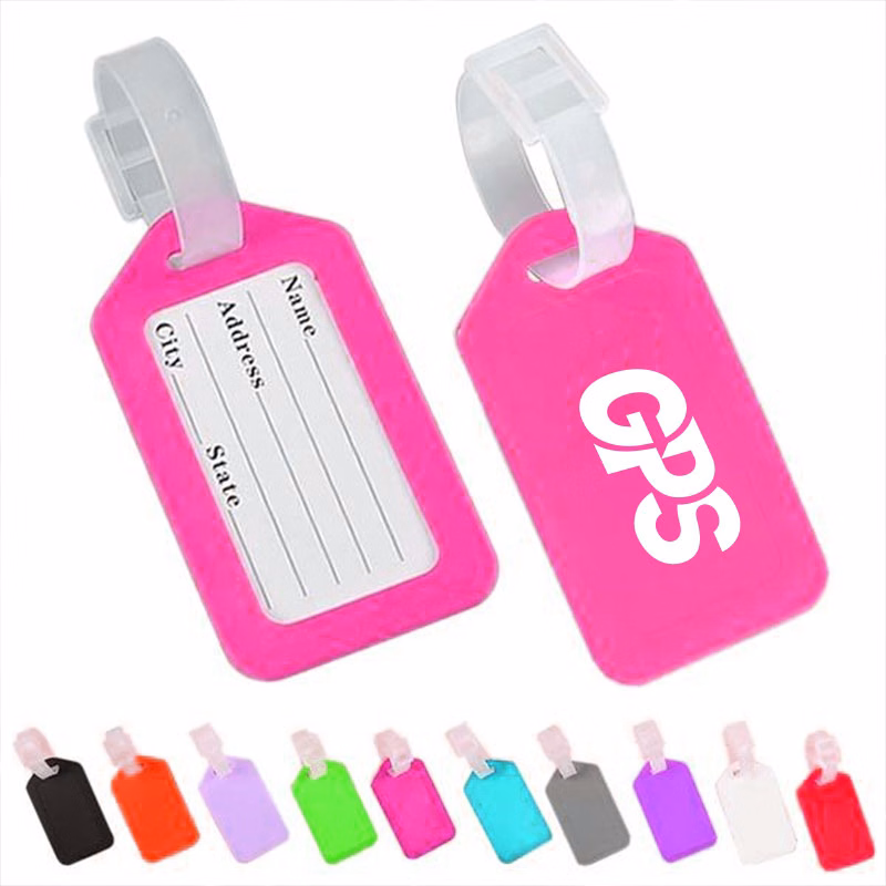 3 3/8 " Vibrant Plastic Luggage Tag