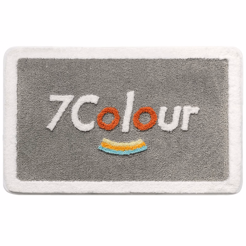 Colorful cartoon flocking bathroom mat