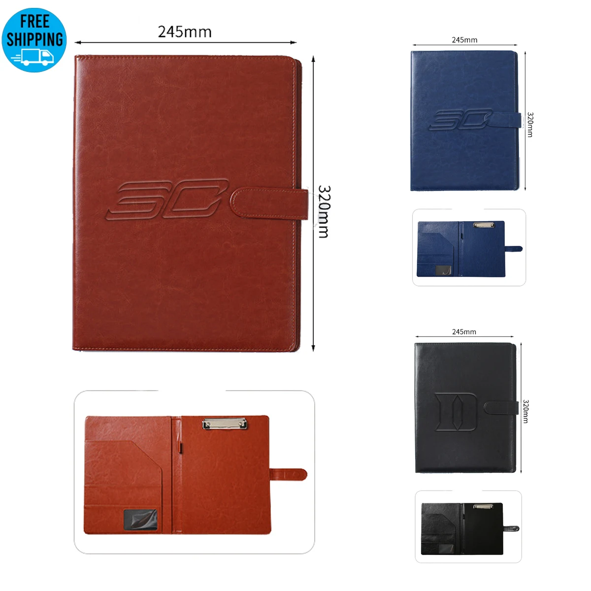 Debossed Leather Resume Portfolio Folder 1