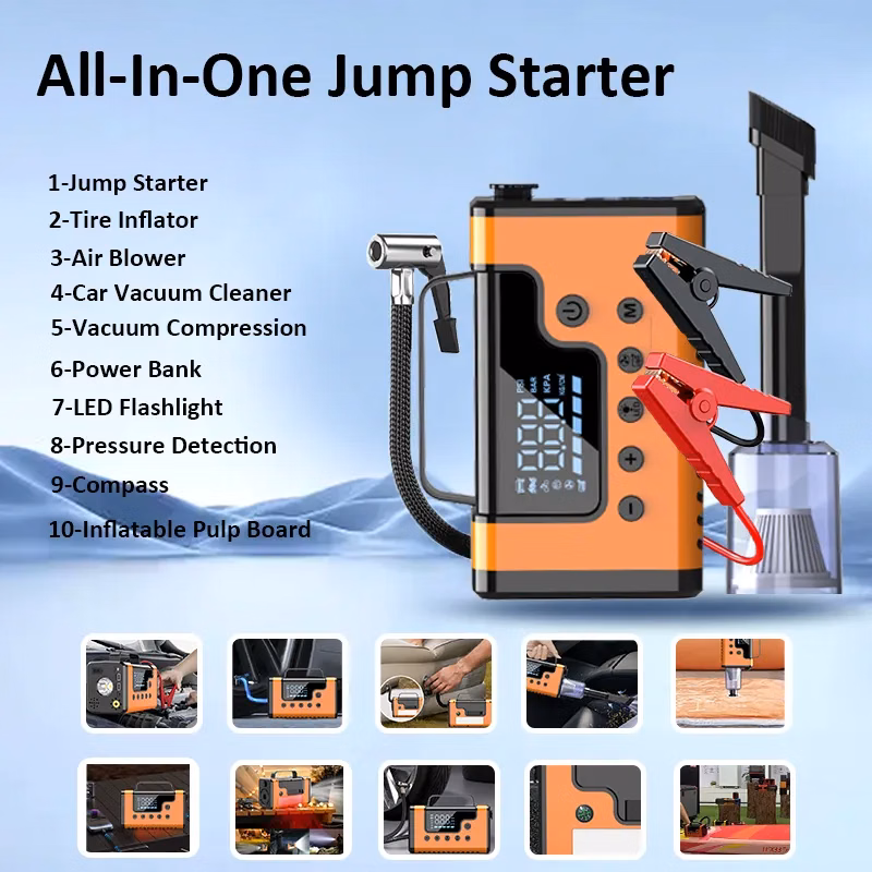 8-in-1 Portable Jump Starter/Air Compressor/Blower/Vacuum