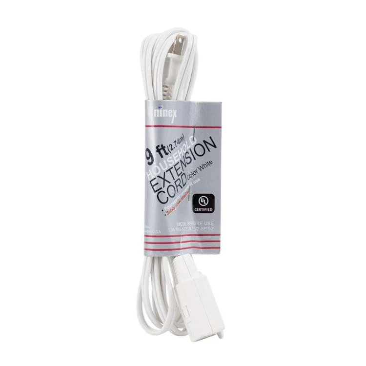Household Power Extension Cord White - 9', promotional household item with logo imprint 1