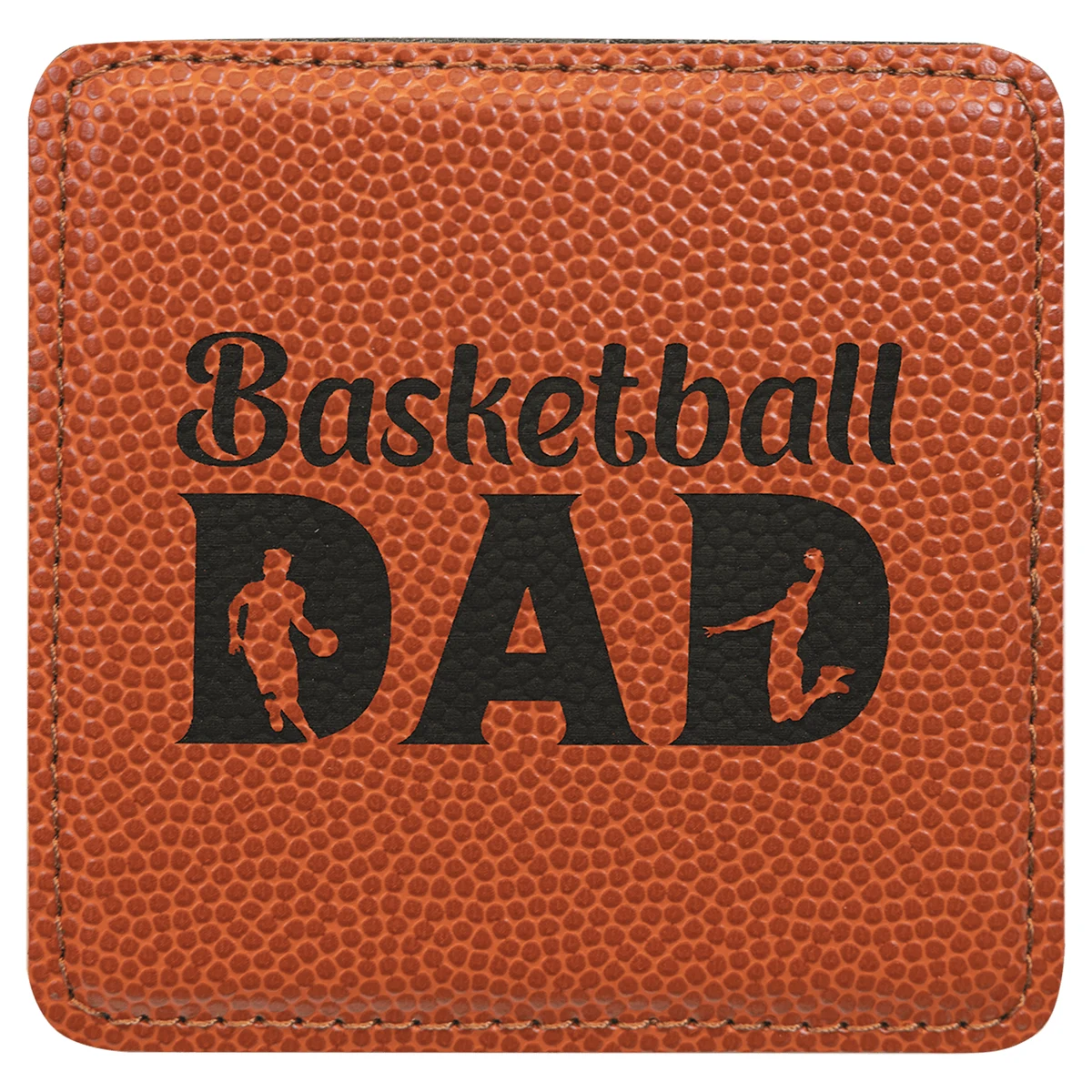 4" x 4" Square Basketball Leatherette Coaster 1