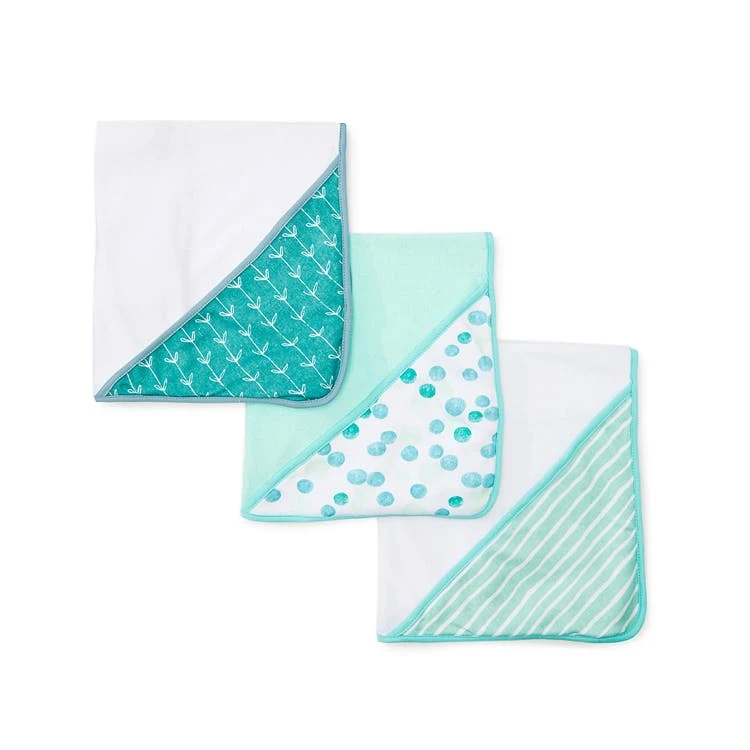 Terry Baby Hooded Towels - Green 3 Pack 1
