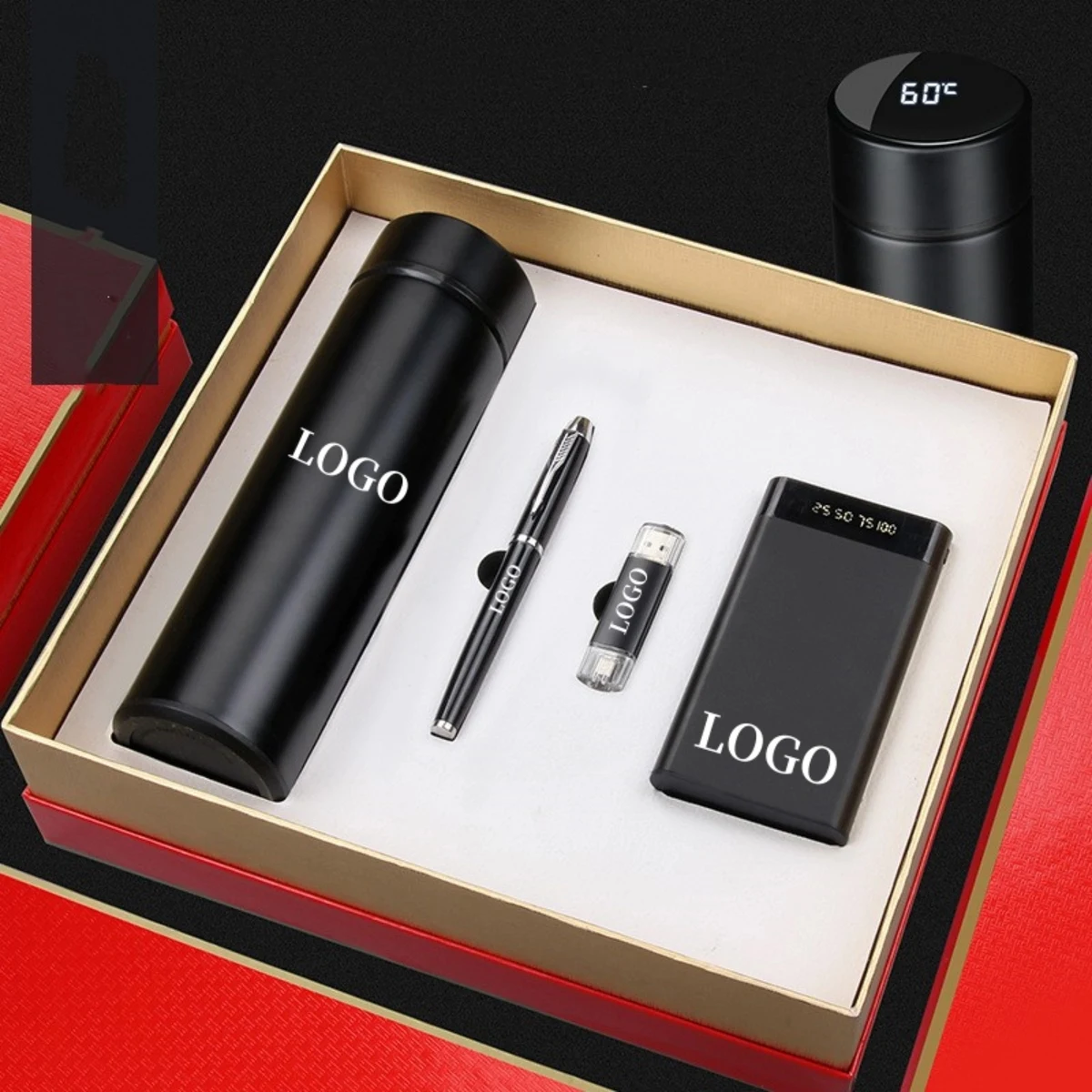 Custom Gift Set/Vacuum Cup/Pen/Usb Flash Drive/ Powerbank 1