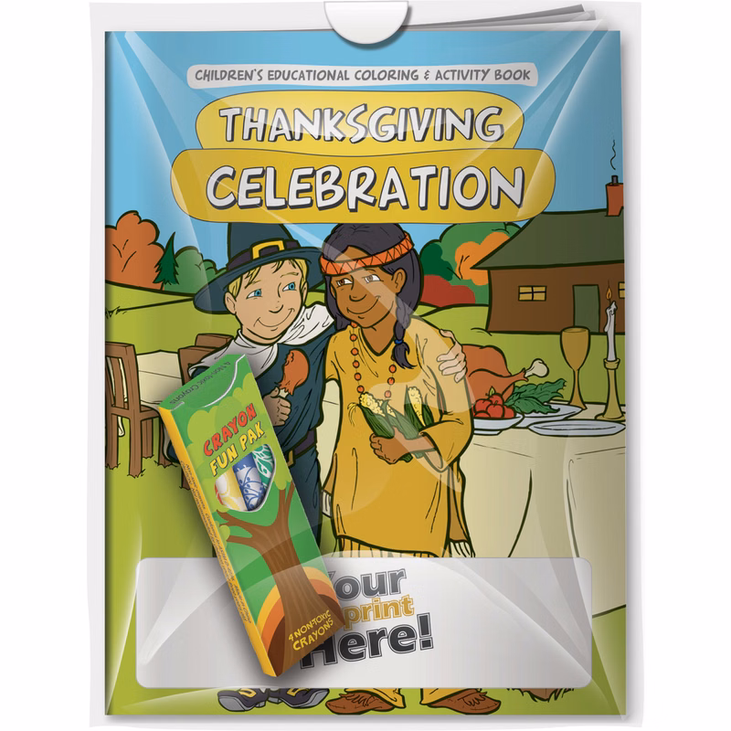 Combo Pack - CB1091 Coloring Book & 4-Pack of Crayons in a Poly Bag