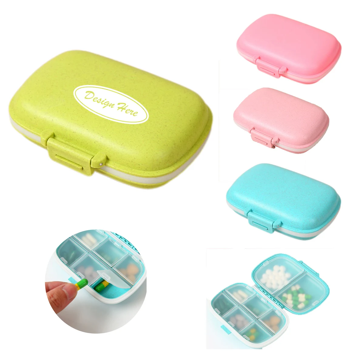 8-Compartment Portable Pill Organizer, Sealed & Moisture-Proof 1