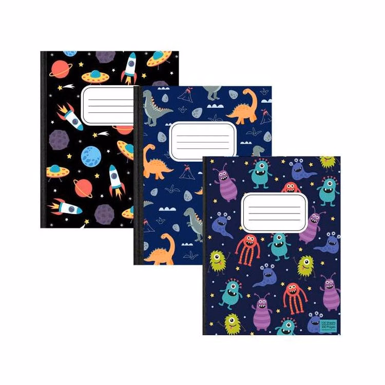 Composition Notebooks - 3 Design Covers for Boys Wide Ruled