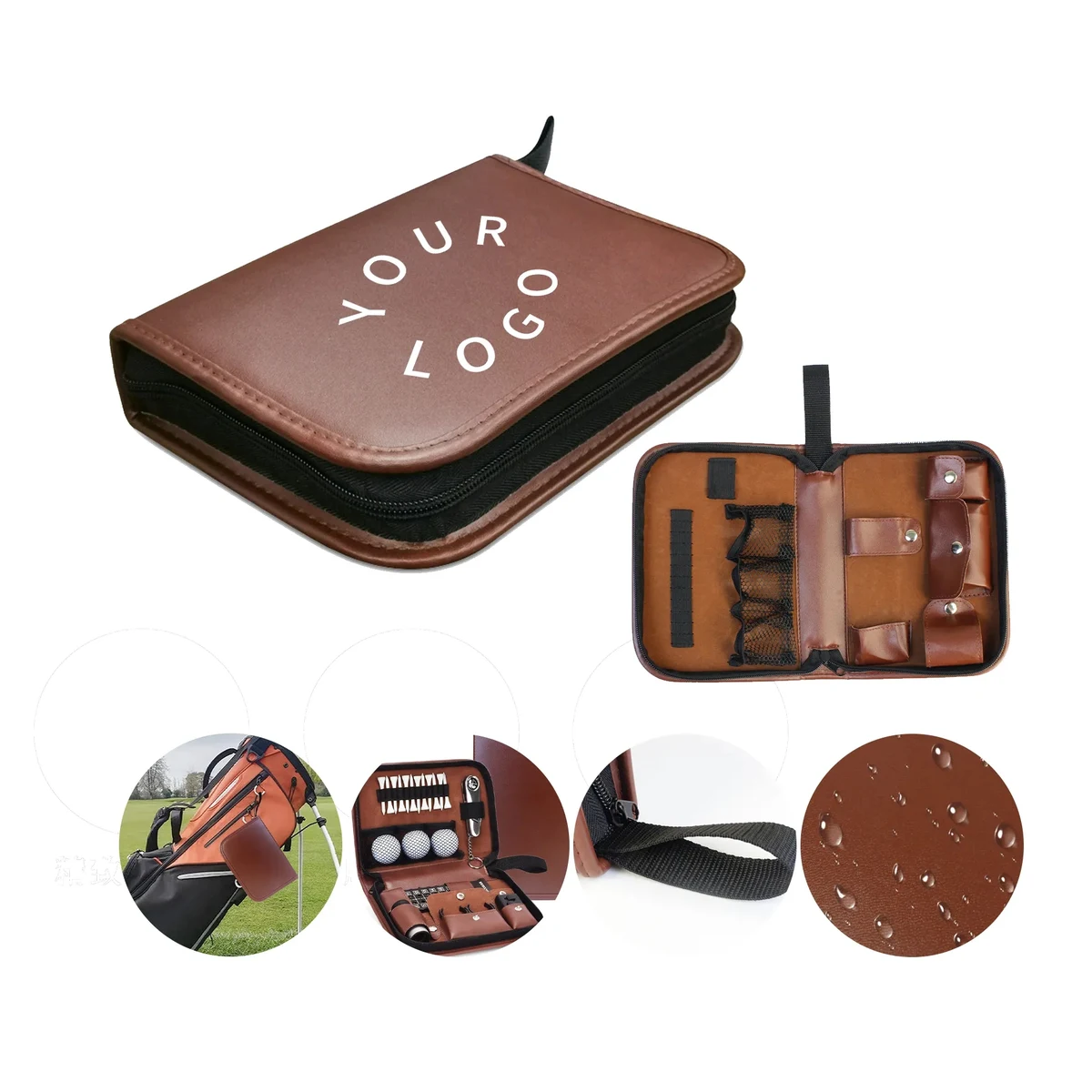 MOQ 25 PU Leather Golf Accessories Bag 1