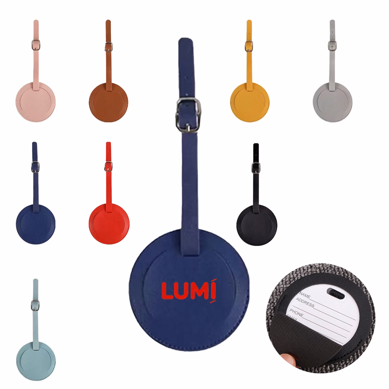 Round PU Leather Baggage Tag
