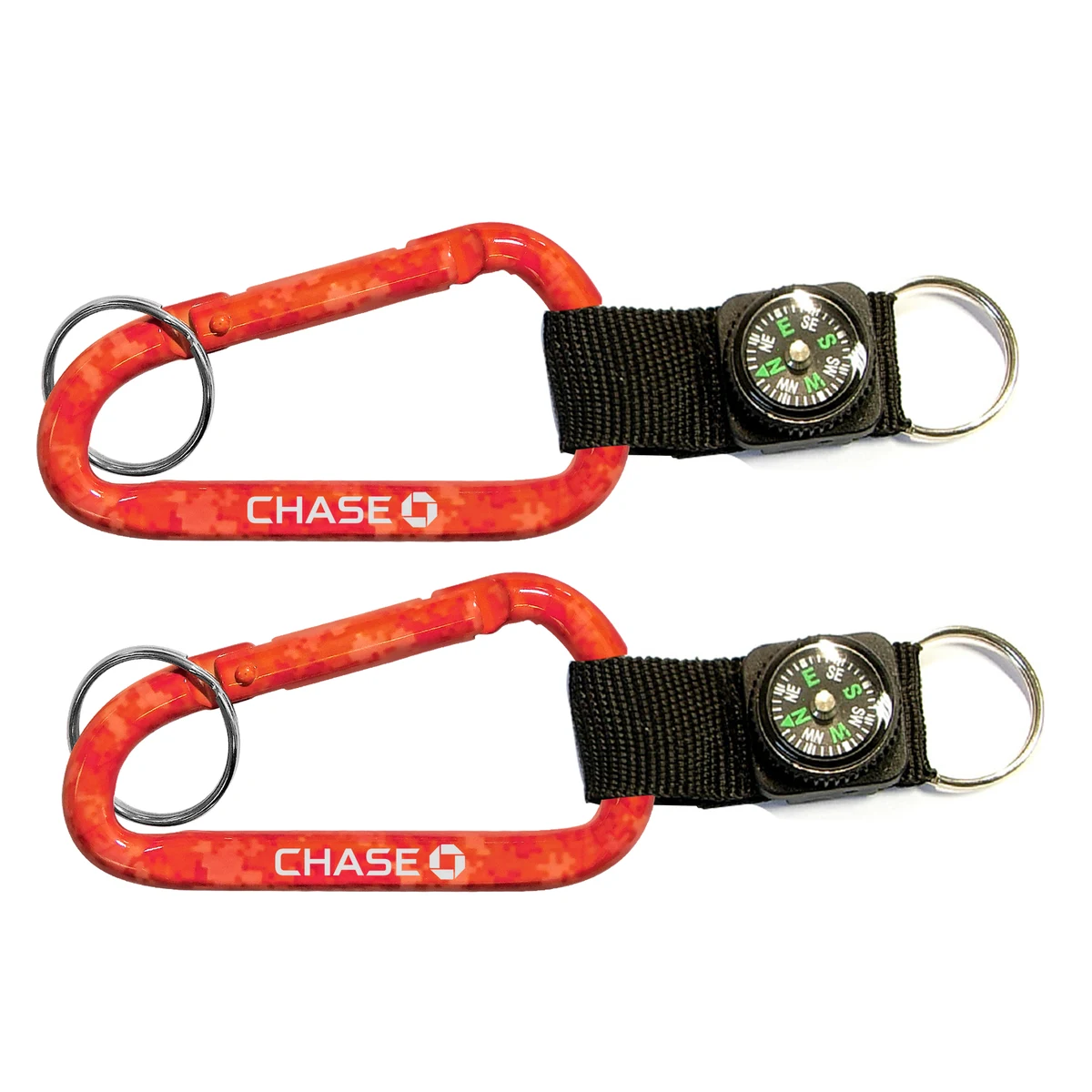 Camouflage Carabiner with Compass w/ Split Ring 1