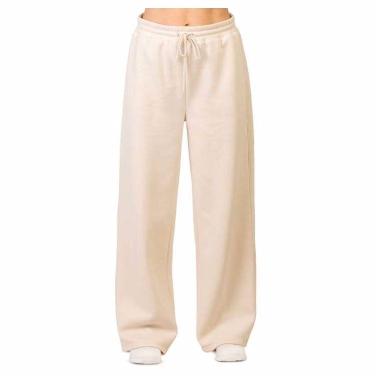 Ladies Fleece Wide-Leg Sweatpants - Medium Oat
