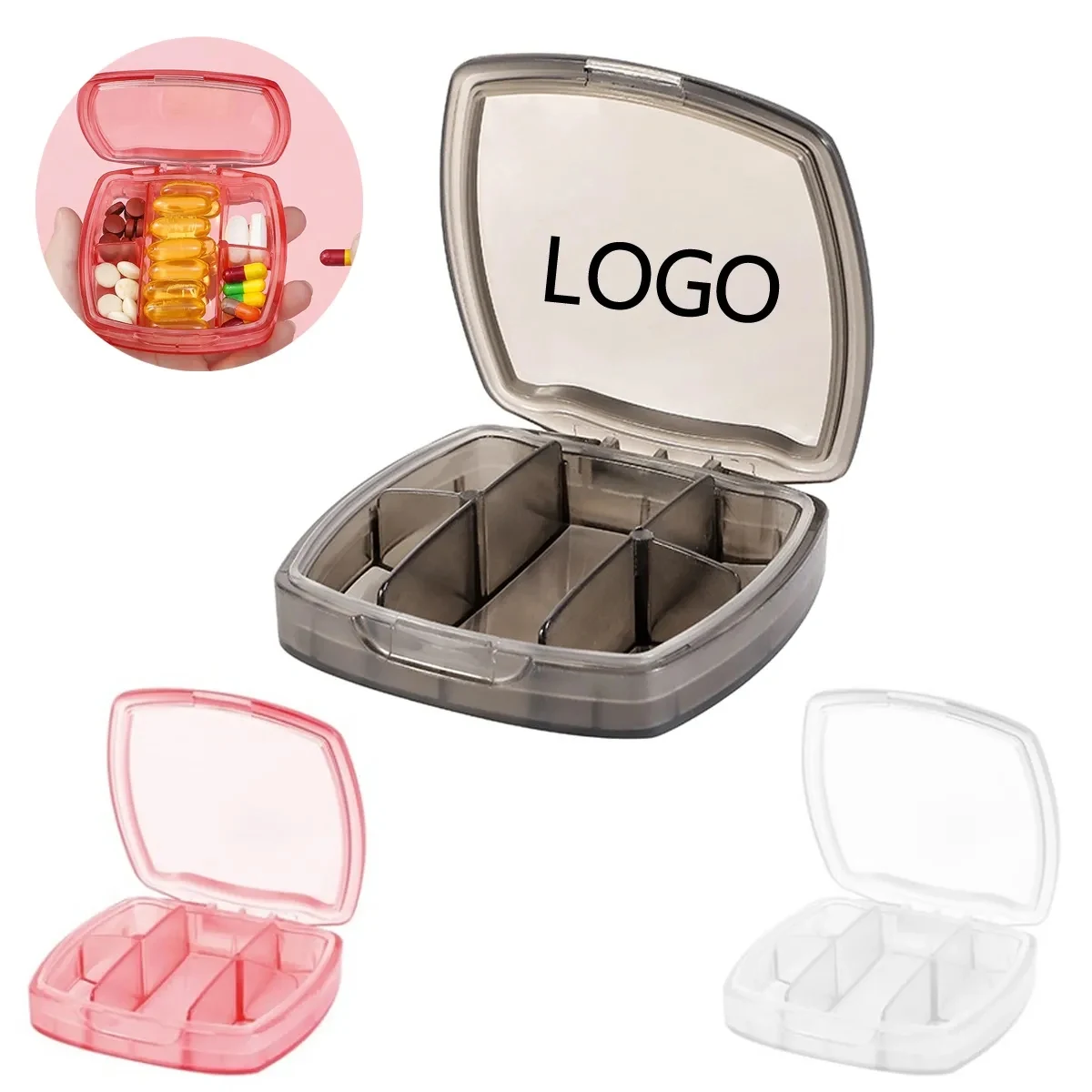 Clear Five Grid Pill Box 1