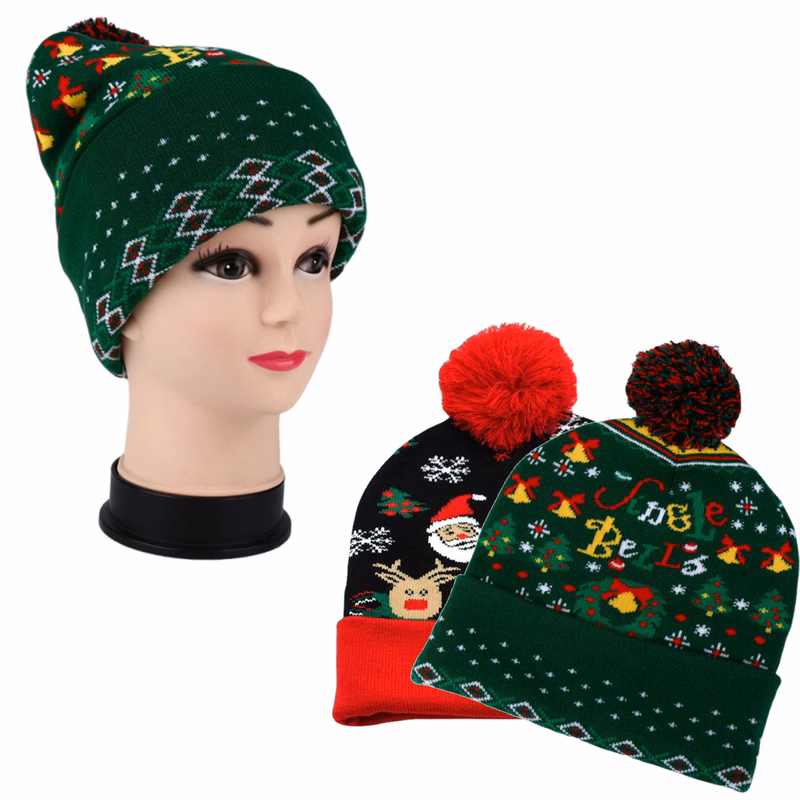 Customizable Festive Pom Beanie for Gifts