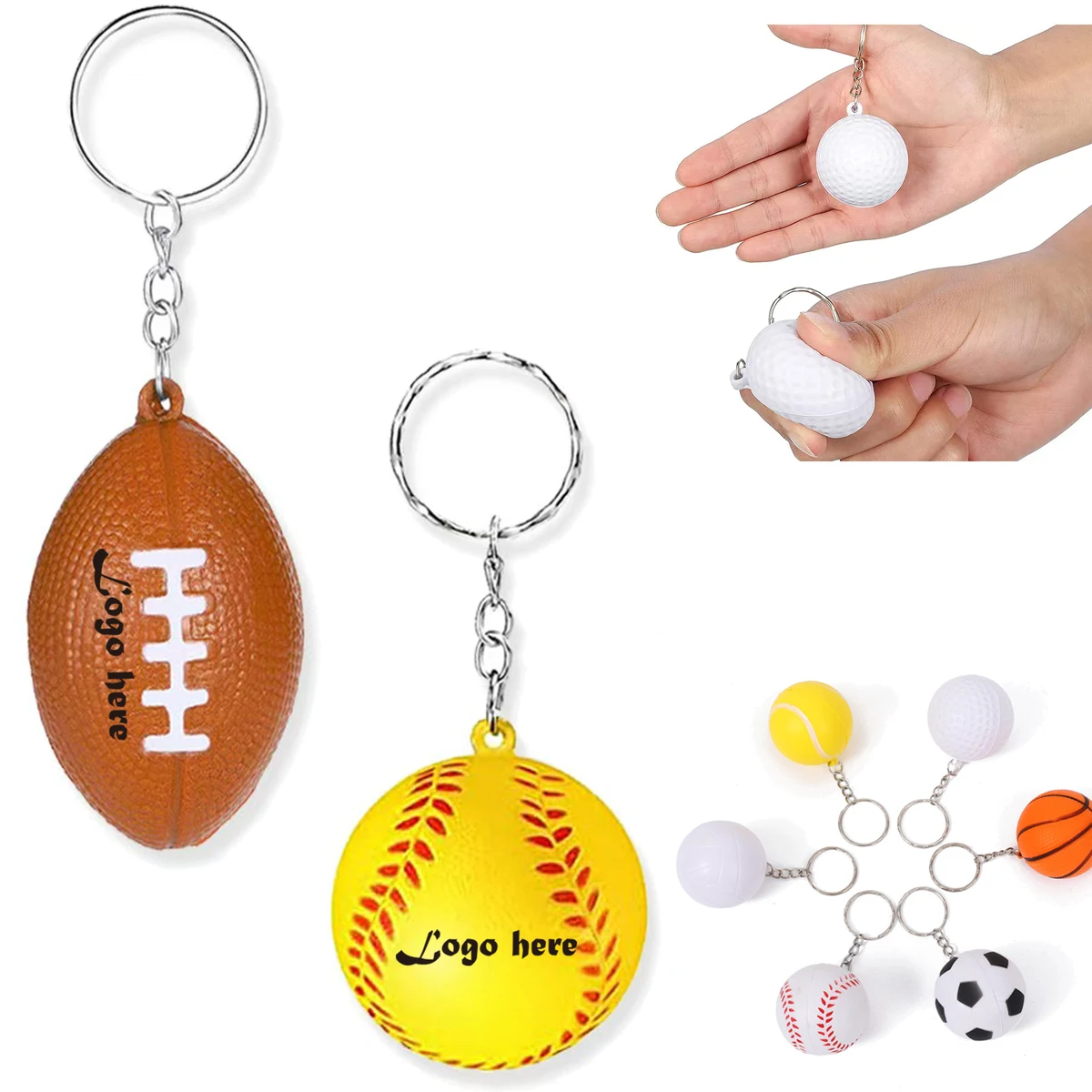 Soft Squeezable Fidget Toy Balls Keychain 1