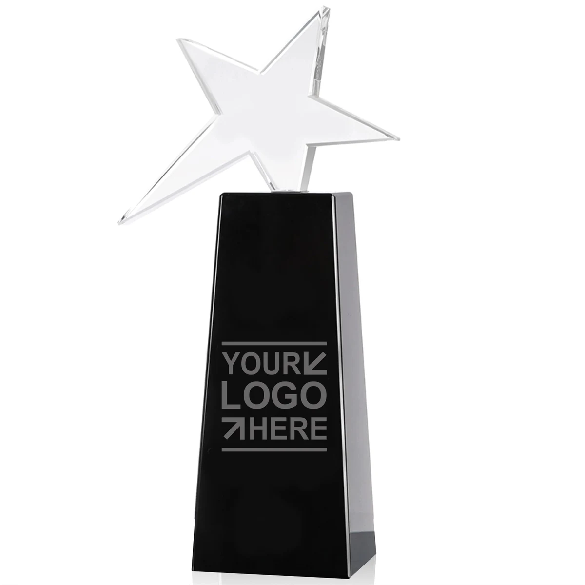Standing star crystal Award-black base 1