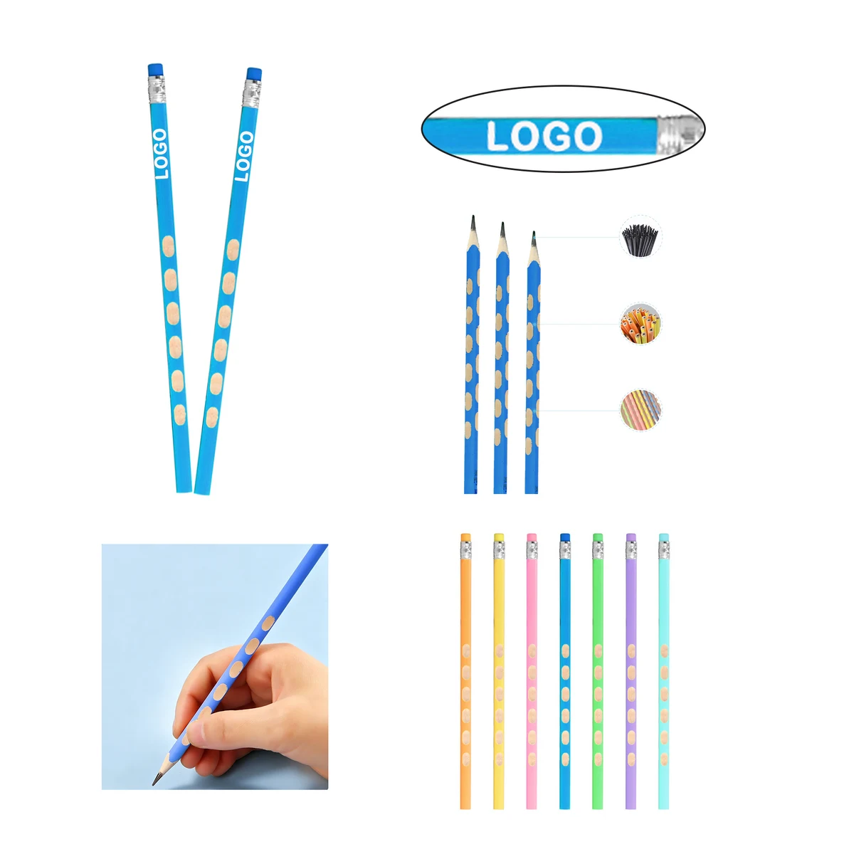Student Drawing HB Pencil With Grip Hole 1
