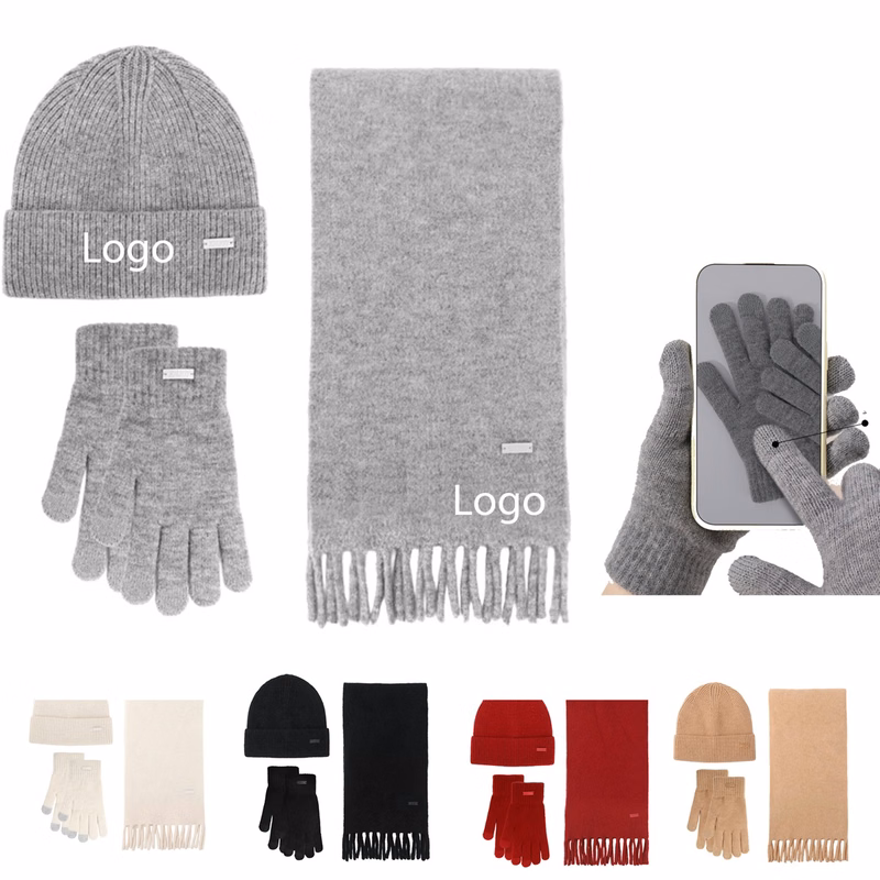 Winter Plus Hat Gloves Scarf Warm Suit Combination