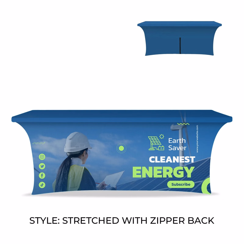 8' RPET Table Cover STRETCHED