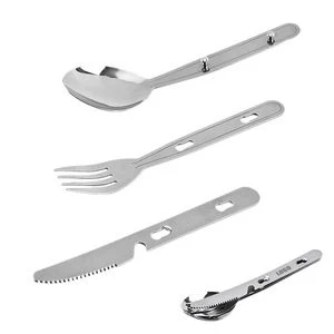 3 In 1 Stainless Steel Flatware Knife Fork Spoon Set With Clear Pouch 1