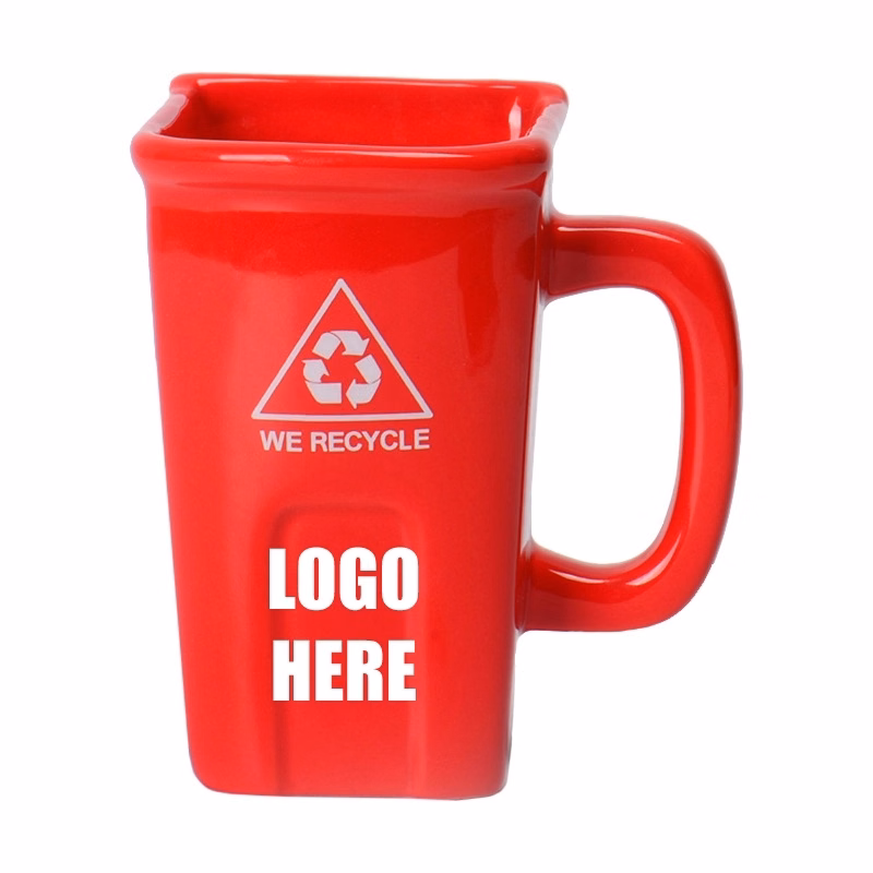 Custom 12 oz Ceramic Funny Trash Can Mug