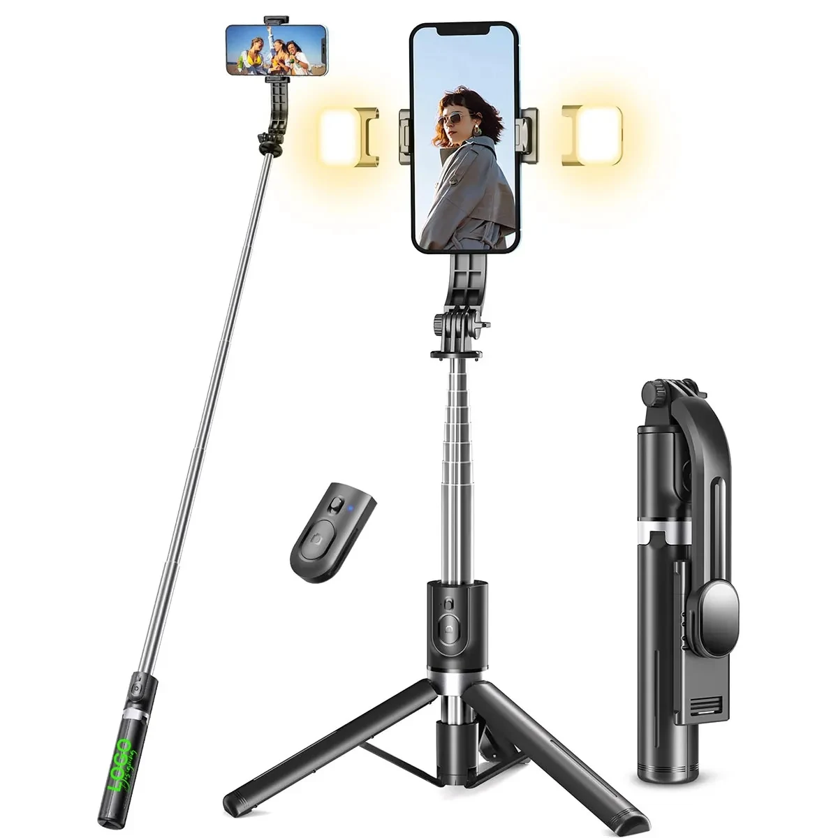 Selfie Stick Tripod with Light 1