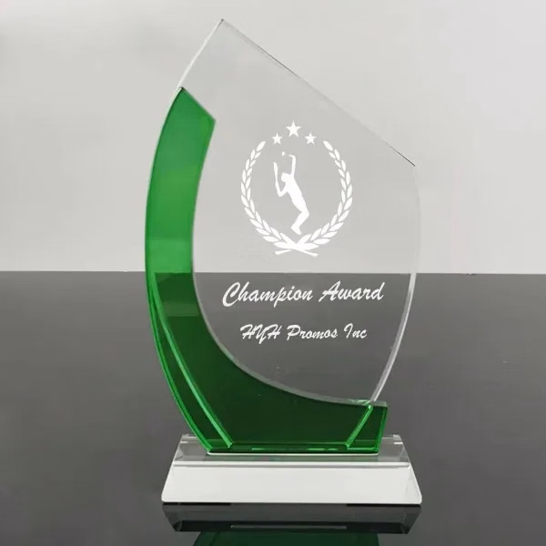 Green Edge Crystal Plaque Awards