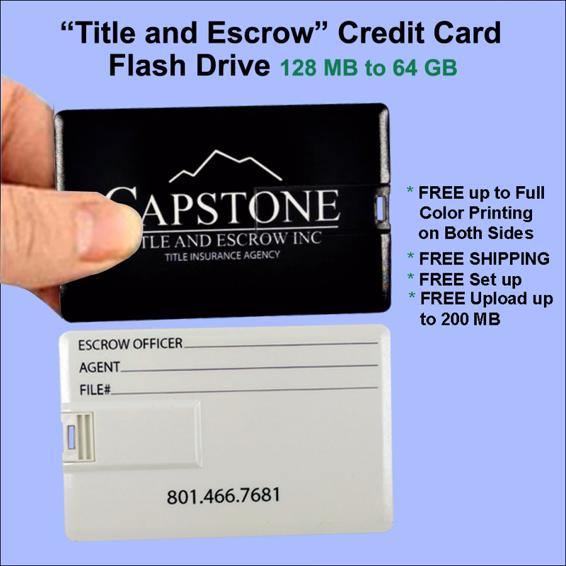Title and Escrow Slim Card Flash Drive - 64 GB Memory