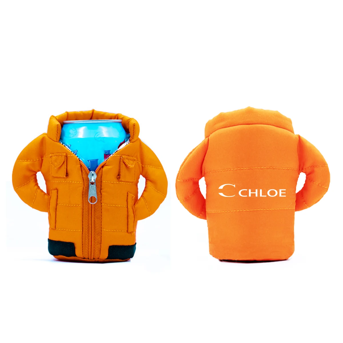 Neoprene Beverage Can Cooler Vest Jacket Cover, custom can cooler with logo imprint 1