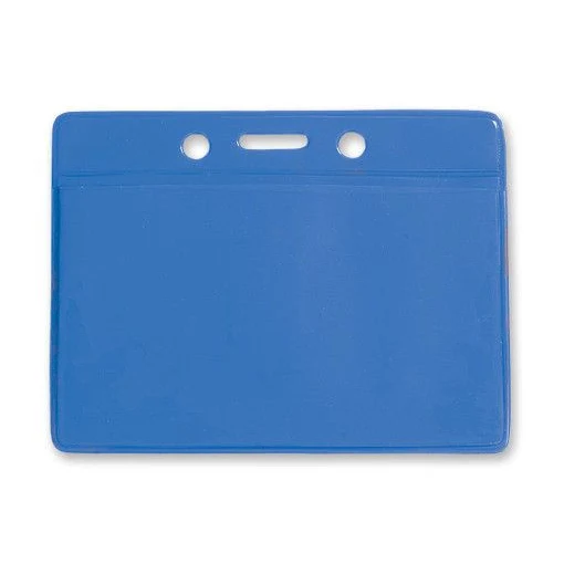 Vinyl Horizontal Color Back Badge Holder (3.75"x 3")(Blue) 1