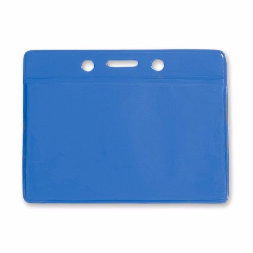 Vinyl Horizontal Color Back Badge Holder (3.75"x 3")(Blue)