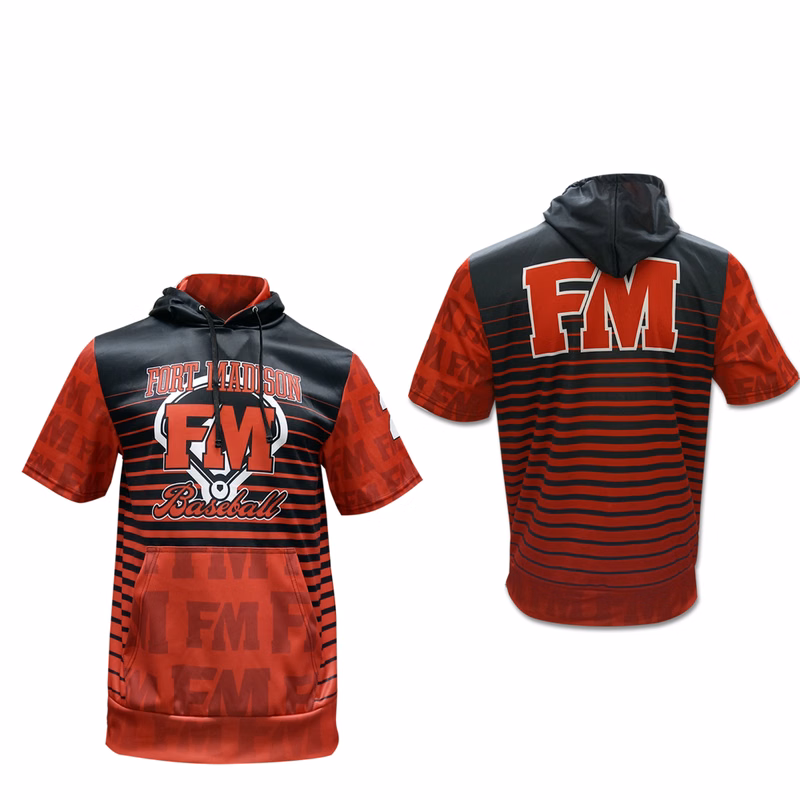 Men's Short Sleeve Feels Like Cotton Hoodie with Fleece Backing