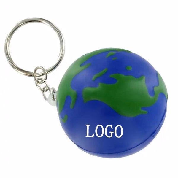 PU Stress Earth Ball Key chain