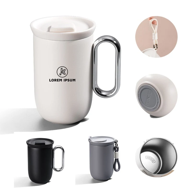 12.8OZ Portable Insulated Coffee Mug with Handle 1