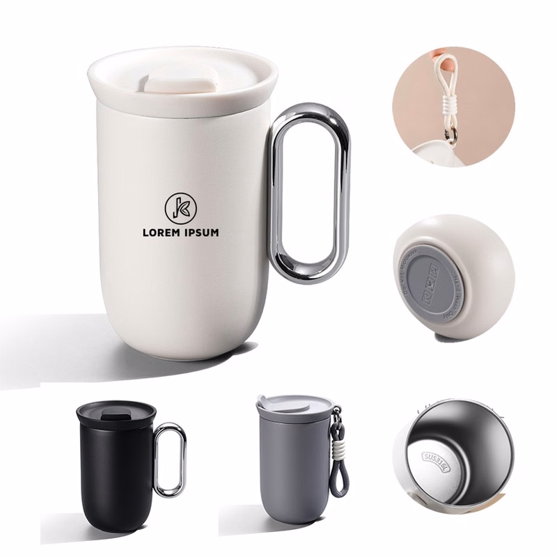 12.8OZ Portable Insulated Coffee Mug with Handle