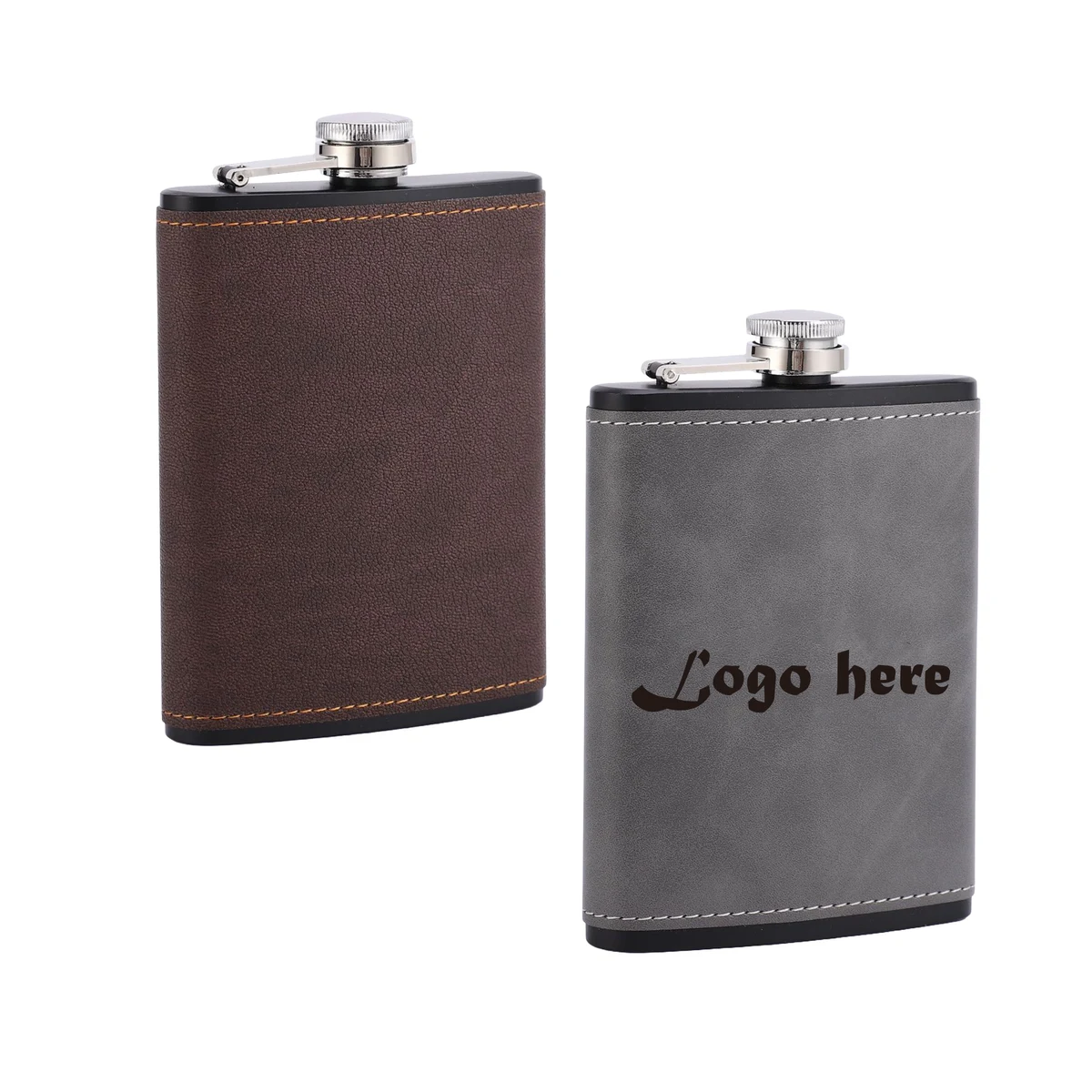 8 oz Pocket Flask MOQ 10, custom water bottle with logo imprint 1